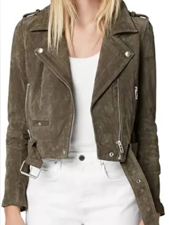 Blank NYC Jackets & Blazers - Small Blank NYC Dark Olive Suede Moto Jacket